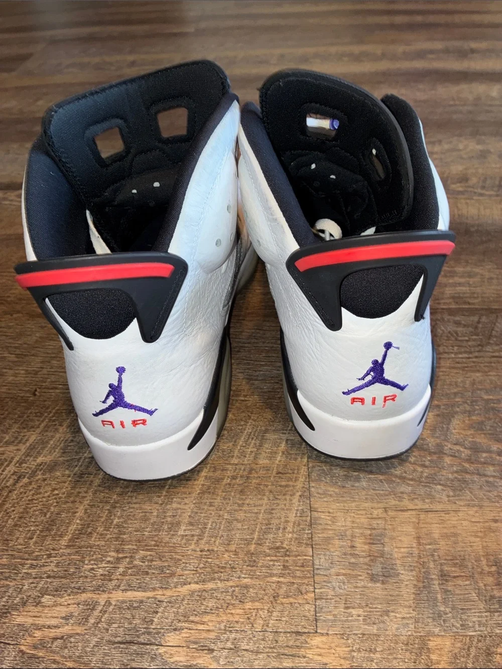 Jordan Men’s High-Top Sneakers — White, Gray, Black & Purple Accents